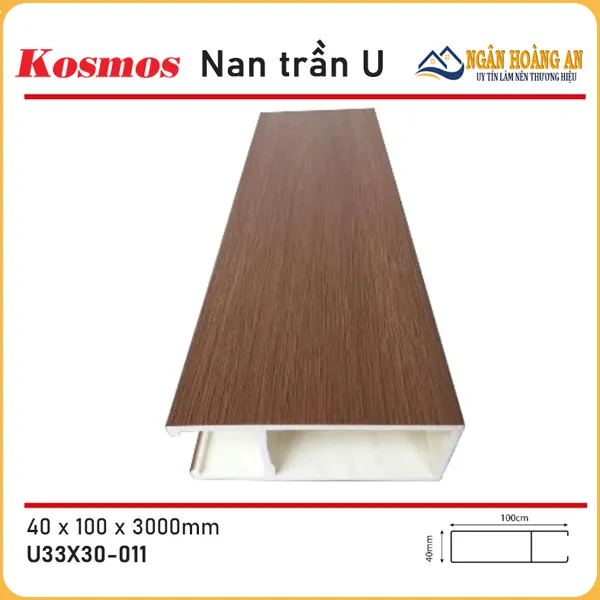 Trần Nan Nhựa Giả Gỗ Kosmos U40X100-011